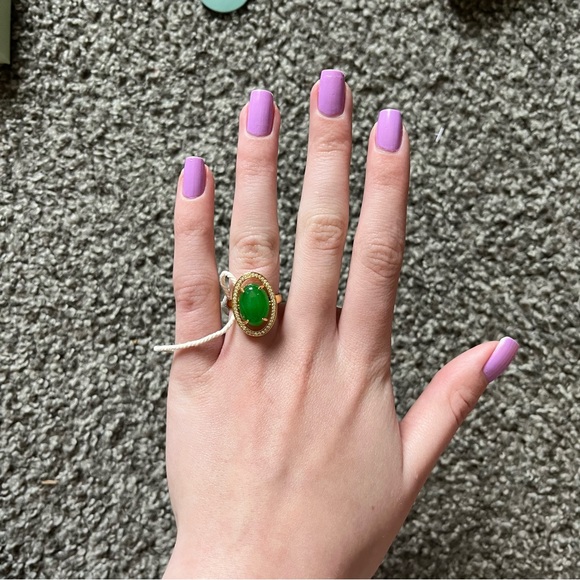 Jade & stone gold jewelry NWT never worn or used 4 peice set - Picture 3 of 5